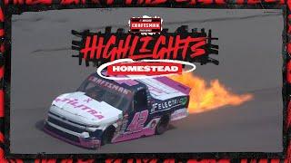 Matt Mills’ truck catches fire after hard contact with the wall