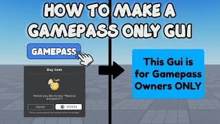 HOW TO MAKE A GAMEPASS ONLY GUI ️ Roblox Studio Tutorial