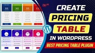 How to add pricing table in WordPress website | Best pricing table plugin for WordPress