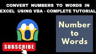 Convert Numbers to Words in Excel Using VBA - Complete Tutorial. #Excel #VBA and #SQL