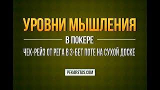 Уровни мышления в покере #2. Чек-рейз на сухом флопе. Левелинг. Обучение покеру | PekarStas