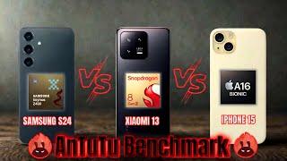 iPhone 15 vs Samsung S24 vs Xiaomi 13 Antutu Comparison