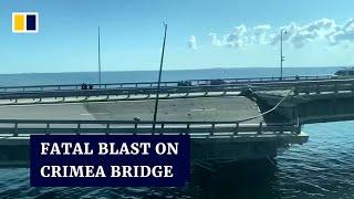 Crimea bridge 'emergency' caused by Ukrainian surface drones, Russia says