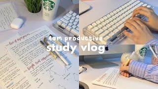 4am productive study vlog ️waking up early, studying, notes, coffee more