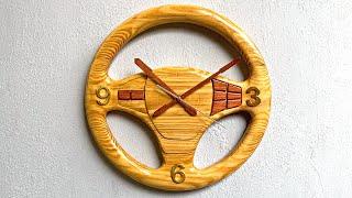 Amazing Creative Wooden Clock Ideas /// Make A Unique Steering wheel Clock.