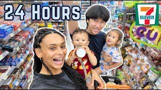 Eating ONLY at Korean Convenience Stores with a BABY and a TODDLER for 24 HOURS