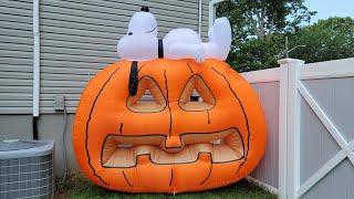 Lowes 2024 Gemmy Halloween Airblown Inflatable 8ft Peanuts Snoopy On Pumpkin Review