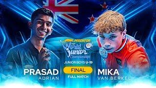 U19 JUNIOR FINAL ▸ PRASAD v VAN BERKEL ▸ 2024 WPA World Championships New Zealand