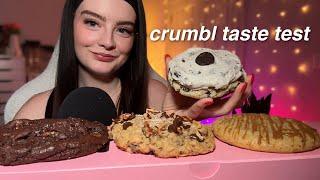 ASMR crumbl cookies taste test & mukbang 