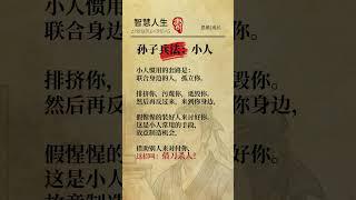 孙子兵法：小人 小人惯用的套路是：联合身边的人，孤立你。排挤你，污蔑你，诋毁你。然后再反过来，来到你身边，假惺惺的装好人来讨好你。