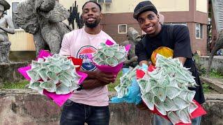 Brytiq and Teaser prank surprised  people with money bouquet