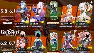 NEW UPDATE! 5.8 TO 6.7 CONFIRMED BANNER ROADMAP! CHRONICLE WISH INEFFA, COLUMBINA - Genshin Impact