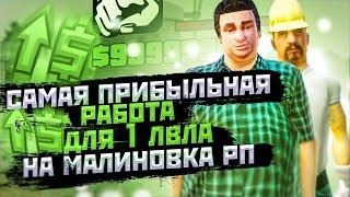 САМАЯ ПРИБЫЛЬНАЯ РАБОТА ДЛЯ 1 ЛВЛ НА МАЛИНОВКА РП В GTA CRMP