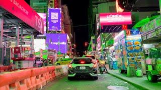 Driving through New York City at Night