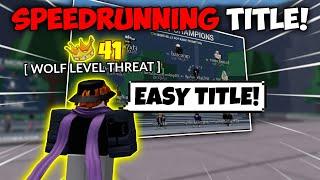 SPEEDRUNING RANK TITLE WITH BEST CHARACTER!  | The Strongest Battlegrounds ROBLOX