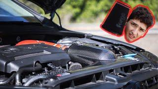 Forge Motorsport carbon fiber air intake unbox + install on a MK7 golf 1.8TSI