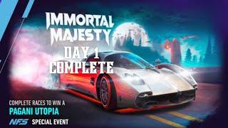 NFS NO LIMITS PAGANI UTOPIA IMMORTAL MAJESTY SPECIAL LIVE EVENT 2023 - Day 1 #nfsnolimits