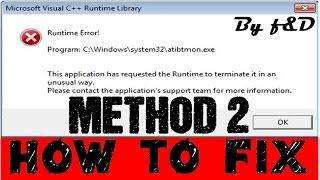 How to Fix Runtime Error The application has requested the runtime to terminate it in an unusual way