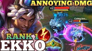 EKKO HARD CARRY MVP PLAY! DEADLY COMBO EXECUTION - TOP 1 GLOBAL EKKO BY Cường sèm riệu - WILD RIFT