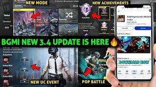 BGMI 3.4 UPDATE/ BGMI NEW UPDATE 3.4 RELEASE DATE/ NEW UC EVENT POPULARITY BATTLE & 3.4 ACHIEVEMENTS