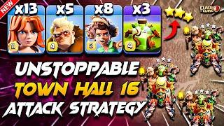 TH16 ROOT RIDER VALKYRIE Attack With DRUID & OVERGROWTH (Clash Of Clans) | Best TH16 Attack Strategy