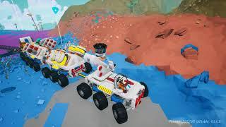 Astroneer 0012.  Патч 0.9.0.  Нашли огромную солнечную батарею.  Тащим на базу