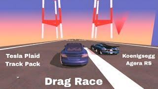 Koenigsegg Agera RS Vs Tesla Plaid Track Pack DRAG RACE 1 Mile