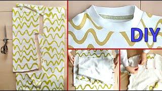 INCREDIBLY EASY AND NO PATTERN!  AMAZING!  FREE! DIY, EASY MAKING SWEATSHIRT  100% A PROFITABLE!