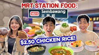 TRYING *SEMBAWANG* MRT STATION FOOD | $2.50 CHICKEN RICE??!! IS IT WORTH IT???