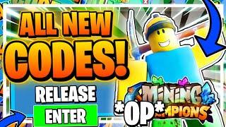 ALL *NEW* SECRET OP CODES in MINING CHAMPIONS! RELEASE UPDATE Roblox Mining Champions 