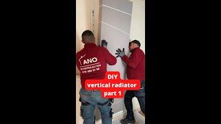 Ap plumber shows how to mount a vertical heating radiator #plumbingtips