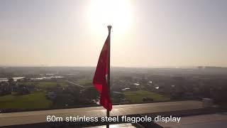 60m stainless steel flagpole display