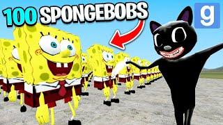 100 SPONGEBOBS vs 1 CARTOON CAT! (Garry's Mod Sandbox) | JustJoeKing