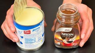 Whip condensed milk with Nescafe! The most delicious dessert of this SUMMER!! In 5 minutes!