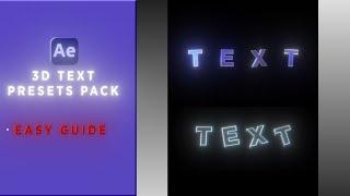 3D Text PACK | After Effects | Presets Giveaway | Easy Tutorial