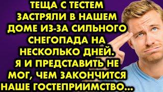 Теща с тестем застряли в нашем доме из-за сильного снегопада на несколько дней. Я и представить не