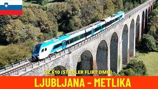 Cab Ride Ljubljana - Metlika (Karlovac - Ljubljana Railway, Slovenia) train driver's view 4K