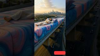 Jesus resting on an overbridge as his bed, comes down and walks away. #vfx#creative#art#jesus#edit