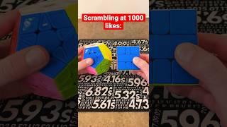 Scrambling at ___ likes (Credit to Toka Cubing) #rubikscube #shorts