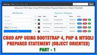 #01 Advanced CRUD App Using Bootstrap 4, PHP & MySQLi Prepared Statement In Object Oriented Style