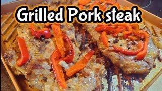 Grilling Pork steak for dinner.
