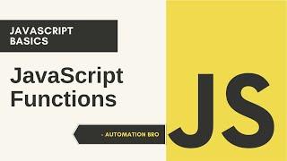 JavaScript Functions | JavaScript Basics Tutorial