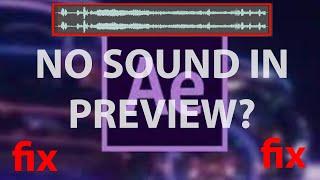 After Effects sound audio playback preview not working FIX