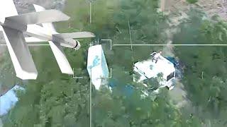 Lancet drone strike in the TRML-4D radar of the IRIS-T air defense system of the Ukrainian army