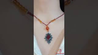 Bohemian Brown Onyx-Style Pendant Necklace