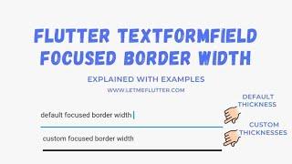 Flutter Textformfield Focused Border Width Customization | Flutter Tutorial | Flutter Widgets