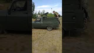 Tachankas of the Ukrainian Army - A Maxim M1910 machine gun mounted on an old Soviet Izh-2715 van.