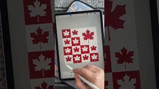  Maple Leaf Checkered Seamless Pattern Design in #Procreate #patterndesign #artvideo