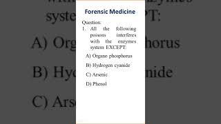 Forensic medicine toxicology MCQ! #neetpg #aiapget