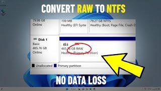 Как конвертировать RAW в NTFS без потери данных в Windows 11 / 10/8/7 | raw to ntfs No Data Loss 